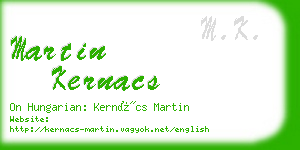 martin kernacs business card